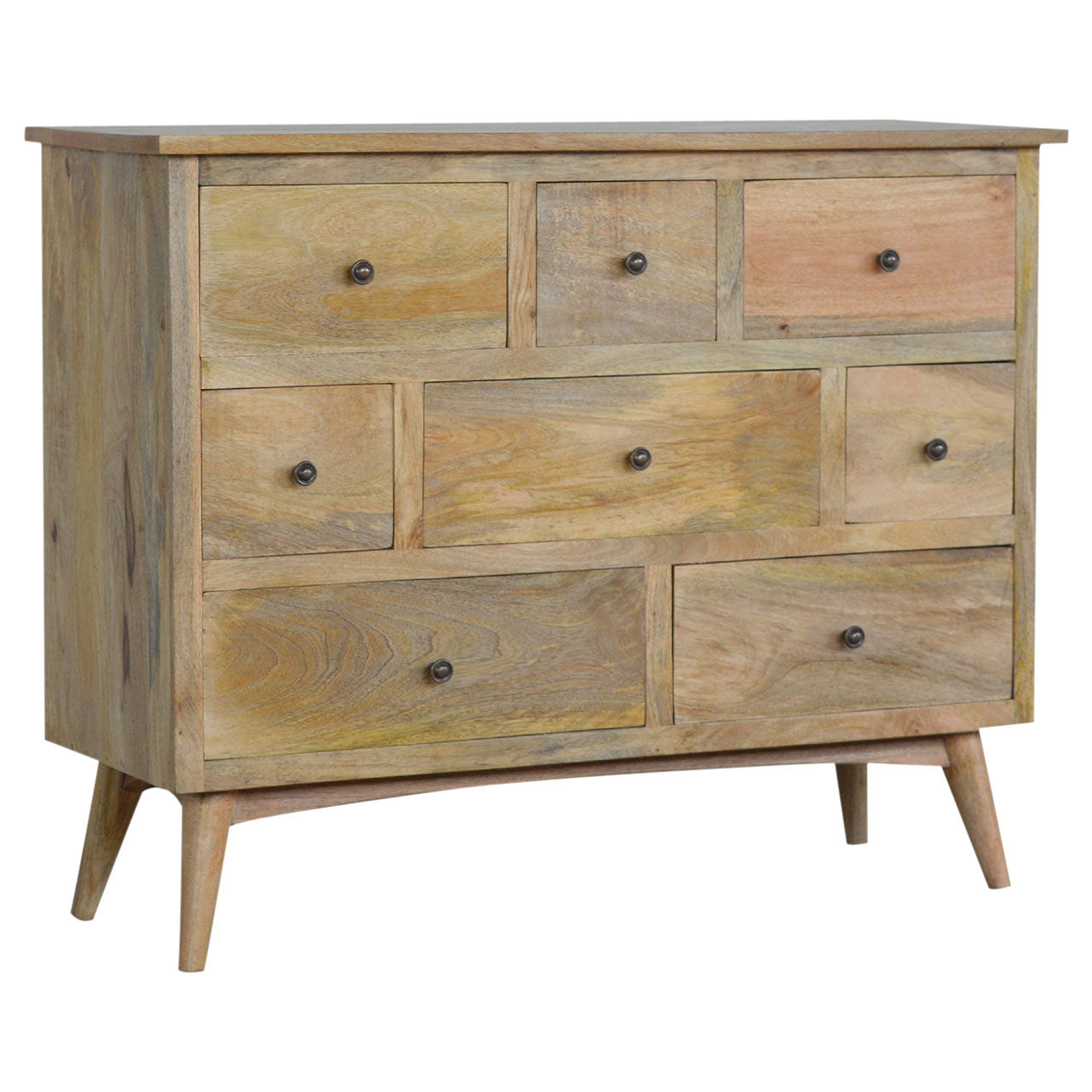 Nordic 8 Drawer Solid Wood Chest Of Drawers In Oak Finish