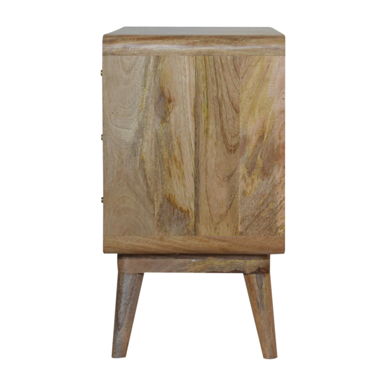 Woven 3 Drawer Sideboard Cabinet Solid Wood In Oak Finish