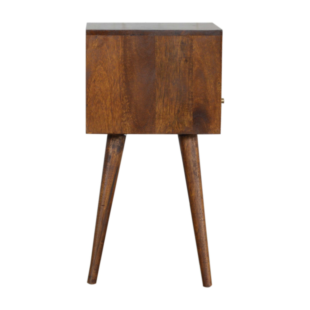 Petite Solid Wood Bedside Table In Chestnut Finish