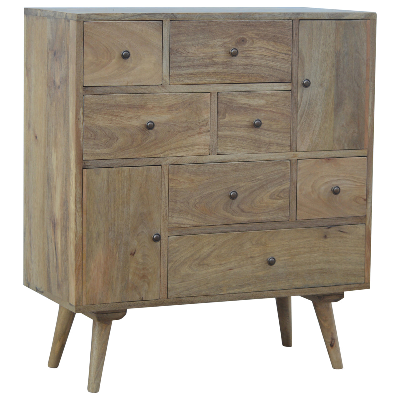 Nordic 9 Drawer Solid Wood Chest Of Drawers In Oak Finish