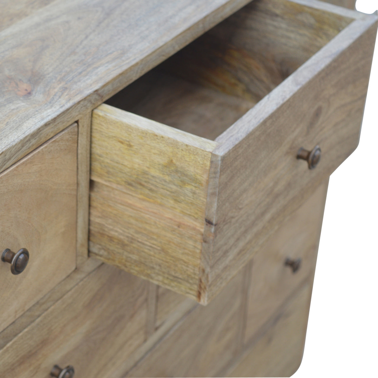 Nordic 9 Drawer Solid Wood Chest Of Drawers In Oak Finish