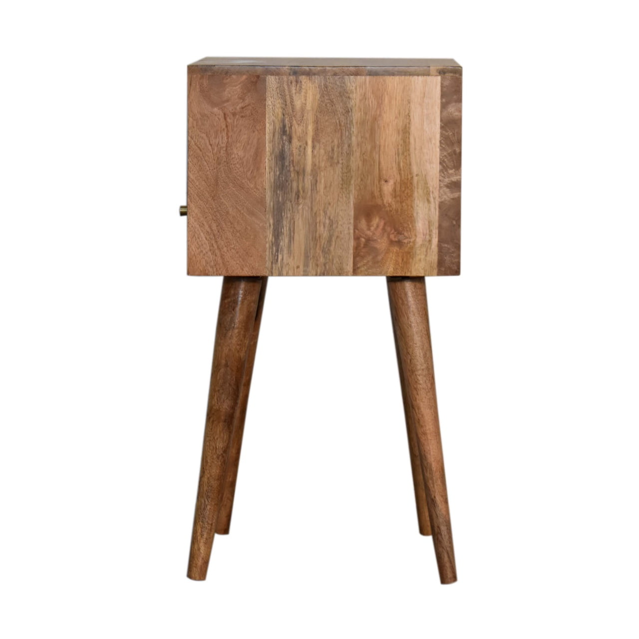 Navy Petite Solid Wood Bedside Table In Oak Finish