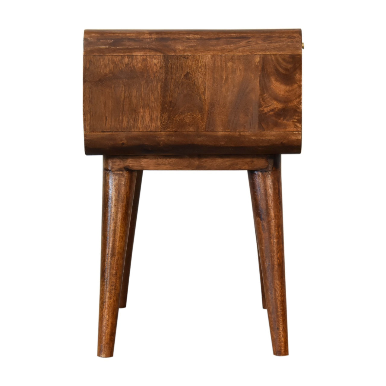 Woven Rattan Solid Wood Bedside Table in Chestnut finish