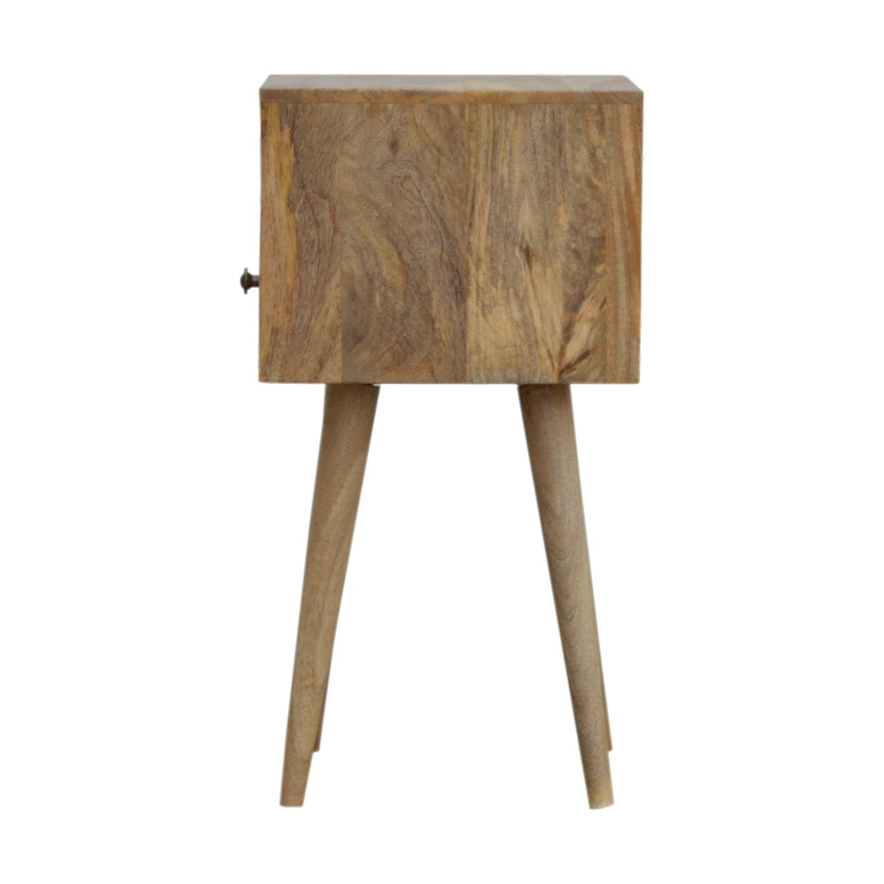 Petite Solid Wood Bedside Table In Oak Finish