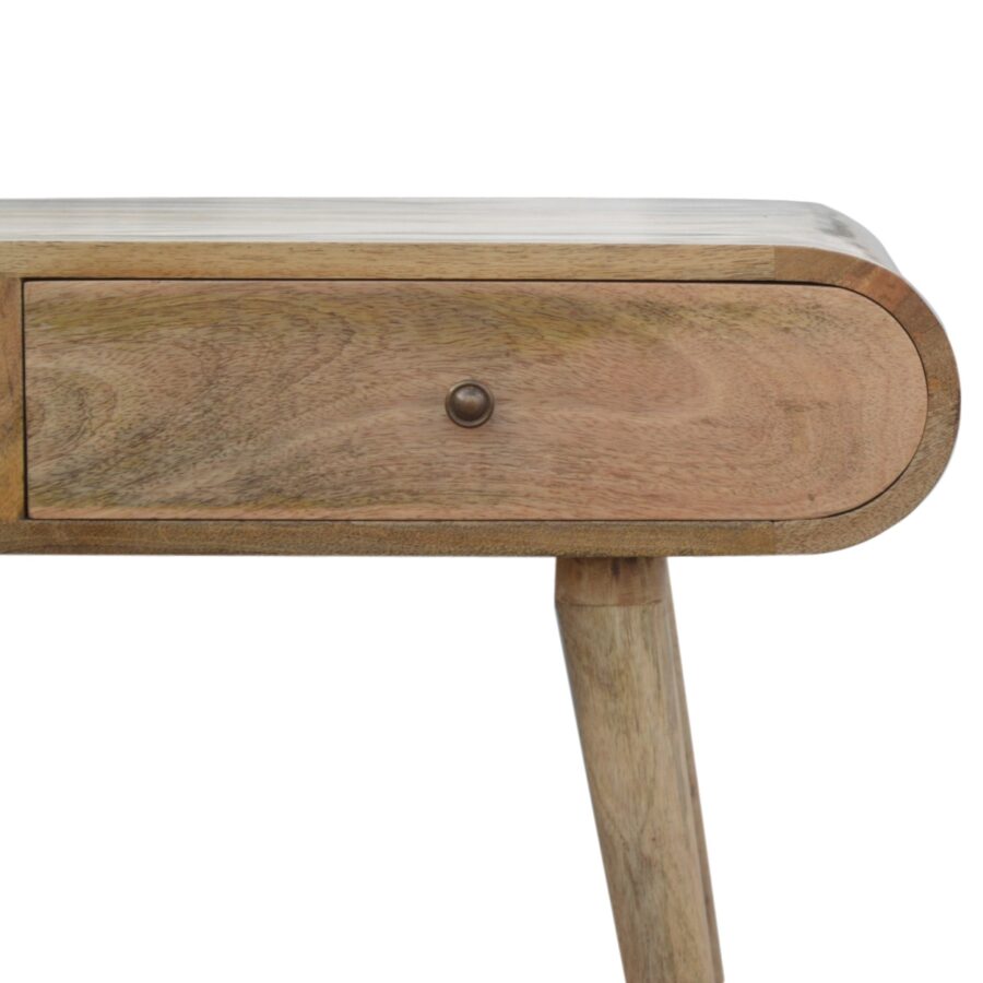 Rounded Console Table in Oak Finish