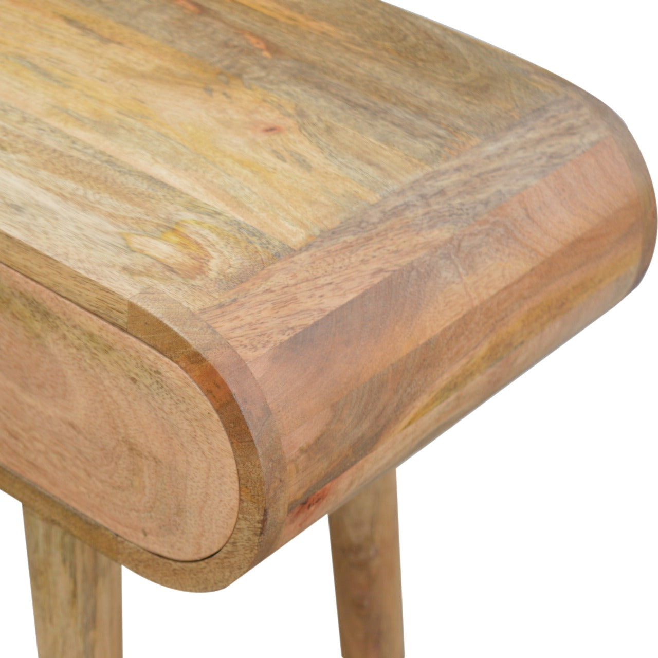 Rounded Console Table in Oak Finish