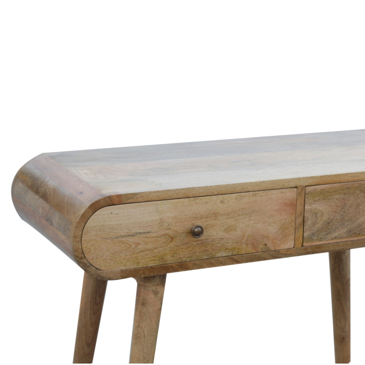 Rounded Console Table in Oak Finish